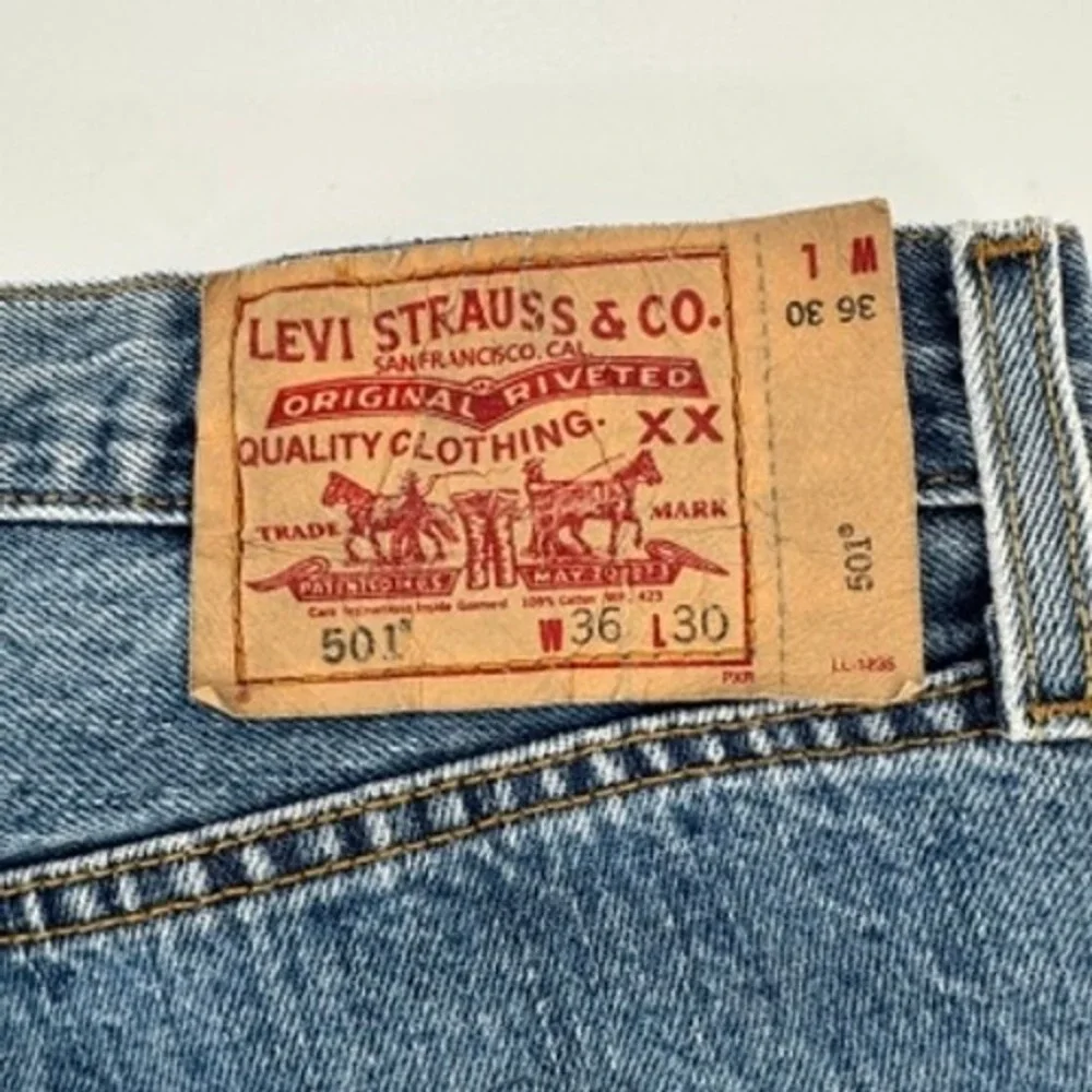 Levi's 501 Original Fit Jeans Mens‎ 36x30 Blue Straight Leg Button Fly Denim